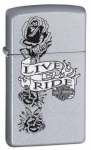  Zippo  24008 Harley Davidson Live to Ride Slim Satin Chrome