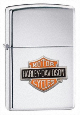  Zippo Harley Davidson Bar and Shield High Polished Chrome  24021  