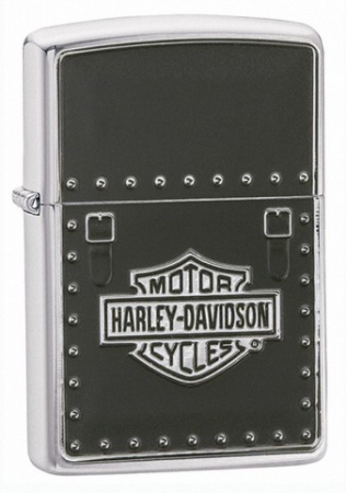  Zippo Harley Davidson Saddle Bag Emblem Brushed Chrome  24168  