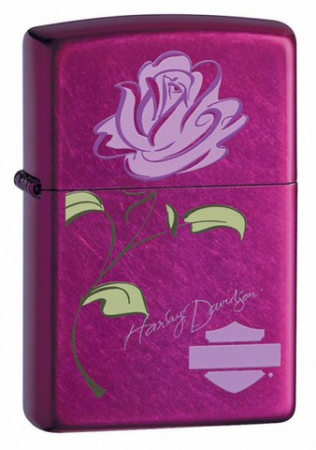  Zippo Harley Davidson Rose Candy Raspberry  24166  